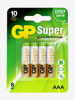 Батарейки щелочные GP LR03-CR8 Super Alkaline, ААА, 8 шт., Мультицвет