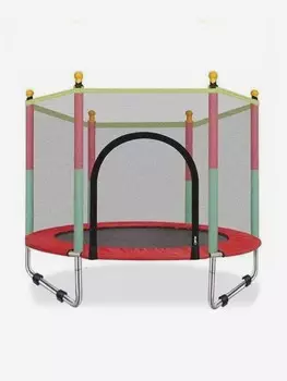 Батут детский FitnessLive каркасный с защитной сеткой, Красный