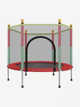 Батут детский FitnessLive каркасный с защитной сеткой, Красный