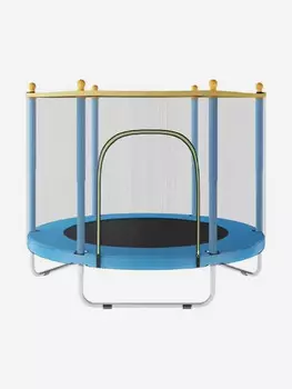 Батут детский FitnessLive каркасный с защитной сеткой, Синий
