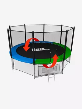 Батут каркасный UNIX Line Classic 12 ft, общий диаметр 366 см, до 160 кг, Черный