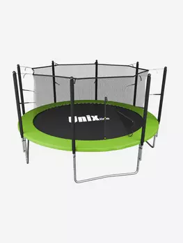 Батут каркасный UNIX Line Simple 12 ft Green с внутренней защитной сеткой, общий диаметр 366 см, до 150 кг, Зеленый