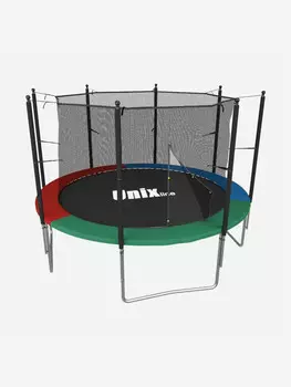 Батут каркасный UNIX Line Simple 8 ft Color с внутренней защитной сеткой, общий диаметр 244 см, до 140 кг, Мультицвет