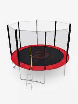 Батут с сеткой DFC PELPO 12ft с лестницей, красный, Красный