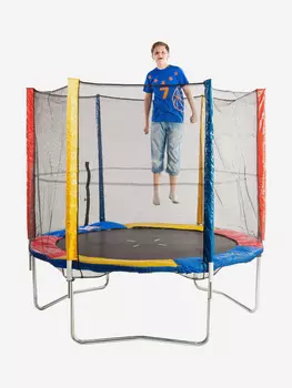 Батут Sundays Acrobat-D252 (с сеткой, разноцветный), Мультицвет