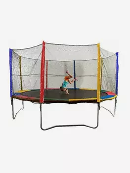 Батут Sundays Acrobat-D374 (с сеткой, разноцветный), Мультицвет