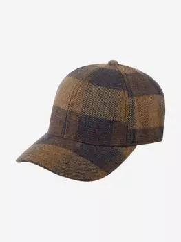 Бейсболка классическая STETSON 7720310 BASEBALL CAP CHECK WOOL (коричневый), Коричневый