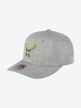 Бейсболка MITCHELL NESS HHSS3273-MBUYYPPPGYHT Milwaukee Bucks NBA (серый), Серый