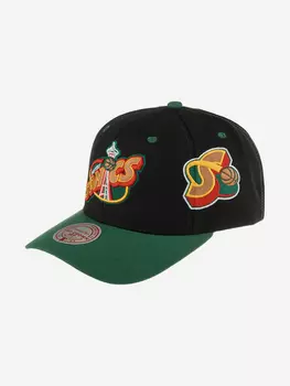 Бейсболка MITCHELL NESS HHSS6729-SSUYYPPPBLCK Seattle Supersonics NBA (черный), Черный