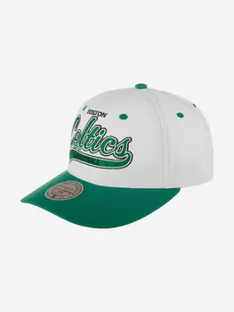 Бейсболка MITCHELL NESS HHSS7289-BCEYYPPPWHIT Boston Celtics NBA (зеленый), Зеленый