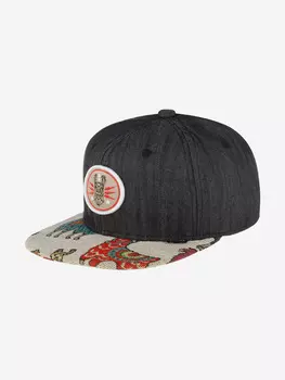 Бейсболка с прямым козырьком DJINNS 6P SB Lama Linen Rev. (черный), Черный