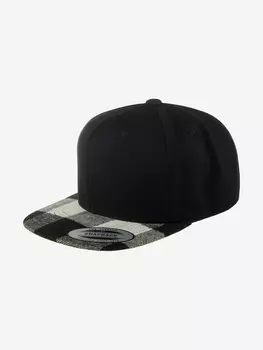 Бейсболка с прямым козырьком FLEXFIT 6089FP (черный), Черный