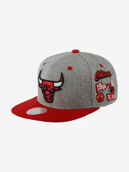 Бейсболка с прямым козырьком MITCHELL NESS HHSS4785-CBUYYPPPGREY Chicago Bulls NBA (серый), Серый