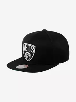 Бейсболка с прямым козырьком MITCHELL NESS HHSS6044-BNEYYPPPBLCK Brooklyn Nets NBA (черный), Черный