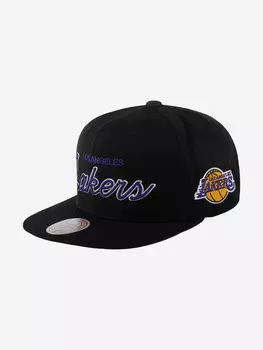 Бейсболка с прямым козырьком MITCHELL NESS 6HSSMM19008-LALBLCK Los Angeles Lakers NBA (черный), Черный