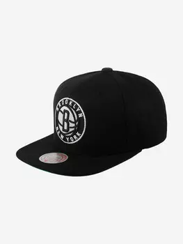 Бейсболка с прямым козырьком MITCHELL NESS HHSS5341-BNEYYPPPBLCK Brooklyn Nets NBA (черный), Черный