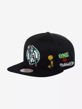 Бейсболка с прямым козырьком MITCHELL NESS 6HSSSH21001-BCEBLCK Boston Celtics NBA (черный), Черный