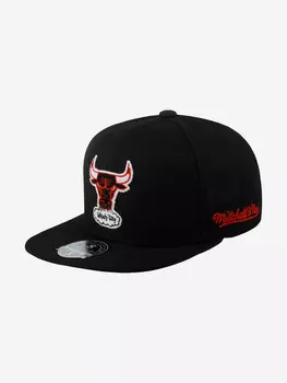 Бейсболка с прямым козырьком MITCHELL NESS HHSF4790-CBUYYPPPBLCK Chicago Bulls NBA (черный), Черный