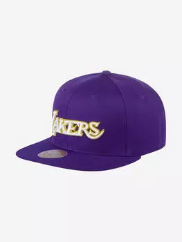 Бейсболка с прямым козырьком MITCHELL NESS 6HSSMM20203-LALPURP Los Angeles Lakers NBA (фиолетовый), Фиолетовый