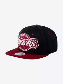 Бейсболка с прямым козырьком MITCHELL NESS 6HSSBC20100-LALBLCK Los Angeles Lakers NBA (черный), Черный
