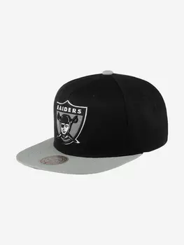 Бейсболка с прямым козырьком MITCHELL NESS HHSS4537-ORAYYPPPBKGY Oakland Raiders NFL (черный), Черный