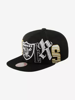 Бейсболка с прямым козырьком MITCHELL NESS HHSS1211-ORAYYPPPBLCK Oakland Raiders NFL (черный), Черный