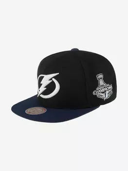 Бейсболка с прямым козырьком MITCHELL NESS 6HSSLR22462-TBLBKNY Tampa Bay Lightning NHL (черный), Черный