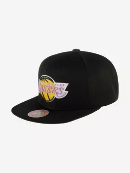 Бейсболка с прямым козырьком MITCHELL NESS 6HSSJS19079-LALBKCK Los Angeles Lakers NBA (черный), Черный