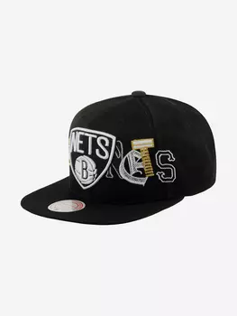 Бейсболка с прямым козырьком MITCHELL NESS HHSS3180-BNEYYPPPBLCK Brooklyn Nets NBA (черный), Черный