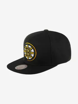 Бейсболка с прямым козырьком MITCHELL NESS HHSS6743-BBNYYPPPBLCK Boston Bruins NHL (черный), Черный