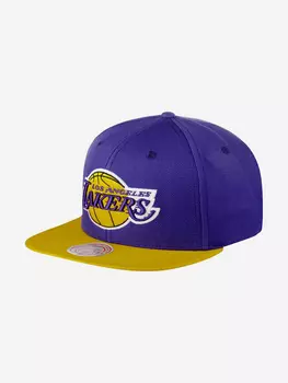 Бейсболка с прямым козырьком MITCHELL NESS HHSS3264-LALYYPPPPRYW Los Angeles Lakers NBA (фиолетовый), Фиолетовый