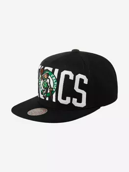 Бейсболка с прямым козырьком MITCHELL NESS HHSS7646-BCEYYPPPBLCK Boston Celtics NBA (черный), Черный