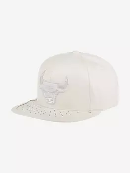 Бейсболка с прямым козырьком MITCHELL NESS 6HSSMM19224-CBUWHIT Chicago Bulls NBA (белый), Белый