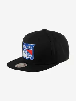 Бейсболка с прямым козырьком MITCHELL NESS HHSS6743-NYAYYPPPBLCK New York Rangers NHL (черный), Черный