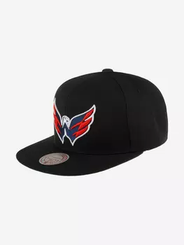 Бейсболка с прямым козырьком MITCHELL NESS HHSS6743-WCAYYPPPBLCK Washington Capitals NHL (черный), Черный
