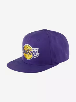 Бейсболка с прямым козырьком MITCHELL NESS HHSS7359-LALYYPPPPURP Los Angeles Lakers NBA (фиолетовый), Фиолетовый