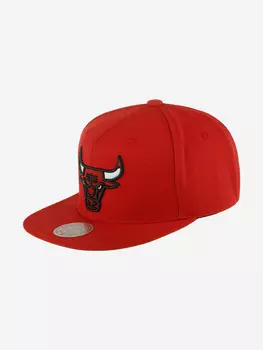 Бейсболка с прямым козырьком MITCHELL NESS HHSS5341-CBUYYPPPRED1 Chicago Bulls NBA (красный), Красный