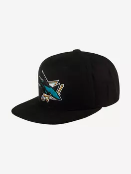 Бейсболка с прямым козырьком MITCHELL NESS HHSS7358-SJSYYPPPBLCK San Jose Sharks NHL (черный), Черный