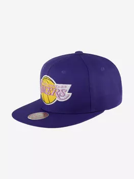 Бейсболка с прямым козырьком MITCHELL NESS 6HSSDX21128-LALPURP Los Angeles Lakers NBA (фиолетовый), Фиолетовый