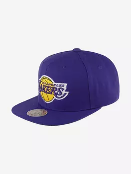 Бейсболка с прямым козырьком MITCHELL NESS HHSS5341-LALYYPPPPURP Los Angeles Lakers NBA (фиолетовый), Фиолетовый