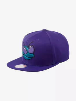 Бейсболка с прямым козырьком MITCHELL NESS 6HSSSH20054-CHOPURP Charlotte Hornets NBA (фиолетовый), Фиолетовый
