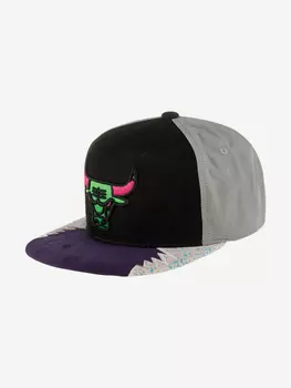 Бейсболка с прямым козырьком MITCHELL NESS HHSS1102-CBUYYPPPGYBK Chicago Bulls NBA (серый), Серый