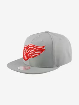 Бейсболка с прямым козырьком MITCHELL NESS 6HSSDX22015-DRWGREY Detroit Red Wings NHL (серый), Серый
