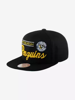 Бейсболка с прямым козырьком MITCHELL NESS 6HSSLD21213-PPEBLCK Pittsburgh Penguins NHL (черный), Черный