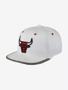 Бейсболка с прямым козырьком MITCHELL NESS 6HSSMM19505-CBUPTWH Chicago Bulls NBA (белый), Белый