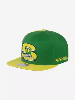 Бейсболка с прямым козырьком MITCHELL NESS 6MUSSH21299-SSUGNGD Seattle Supersonics NBA (зеленый), Зеленый