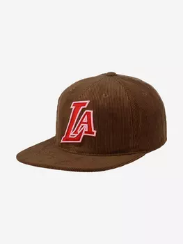 Бейсболка с прямым козырьком MITCHELL NESS 6MUSSH22050-LALBROW Los Angeles Lakers MLB (коричневый), Коричневый