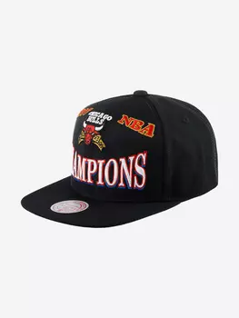 Бейсболка с прямым козырьком MITCHELL NESS HHSS1077-CBUYYPPPBLCK Chicago Bulls NBA (черный), Черный