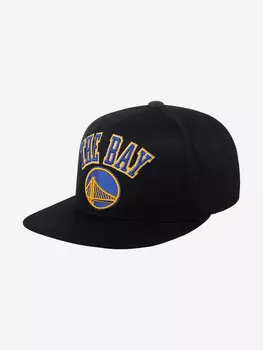 Бейсболка с прямым козырьком MITCHELL NESS HHSS1100-GSWYYPPPBLCK Golden State Warriors NBA (черный), Черный