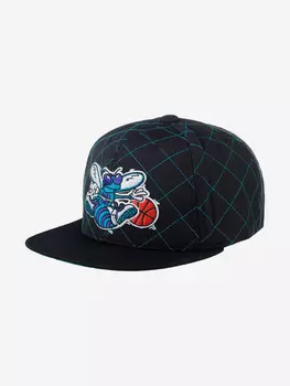 Бейсболка с прямым козырьком MITCHELL NESS HHSS1212-CHOYYPPPBLCK Charlotte Hornets NBA (черный), Черный